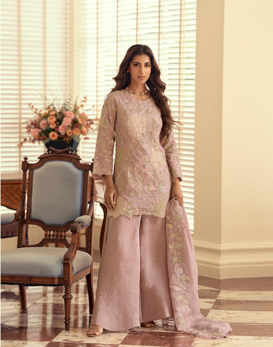 Sophisticated and Ethereal Hand Embroidered Kurti with Plazo