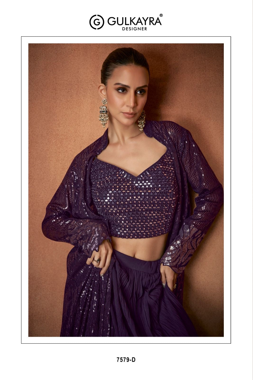 Sequined Sophistication Plazo with Shrug