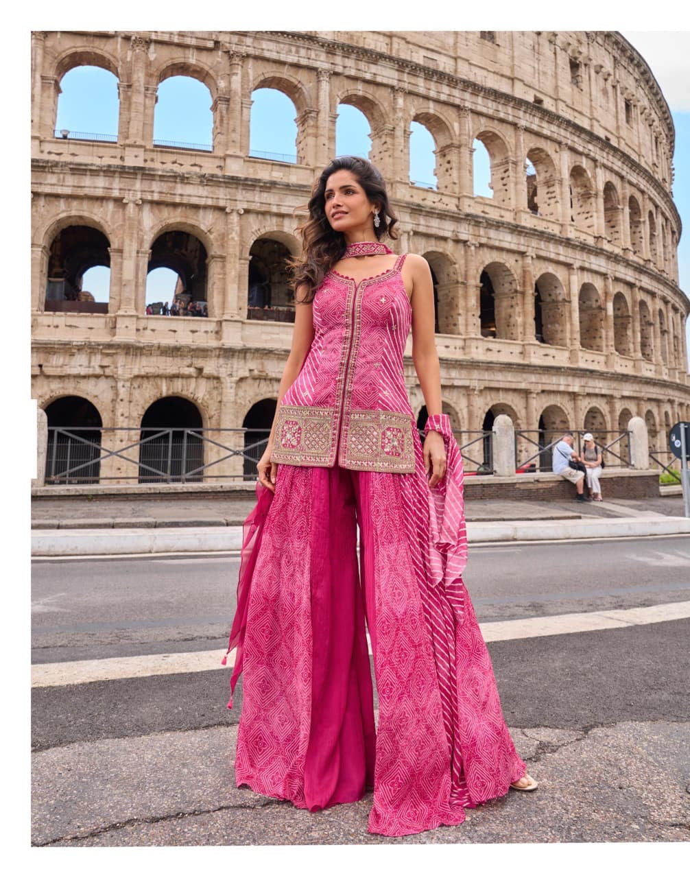 Global Ethnic Charm Sharara Set