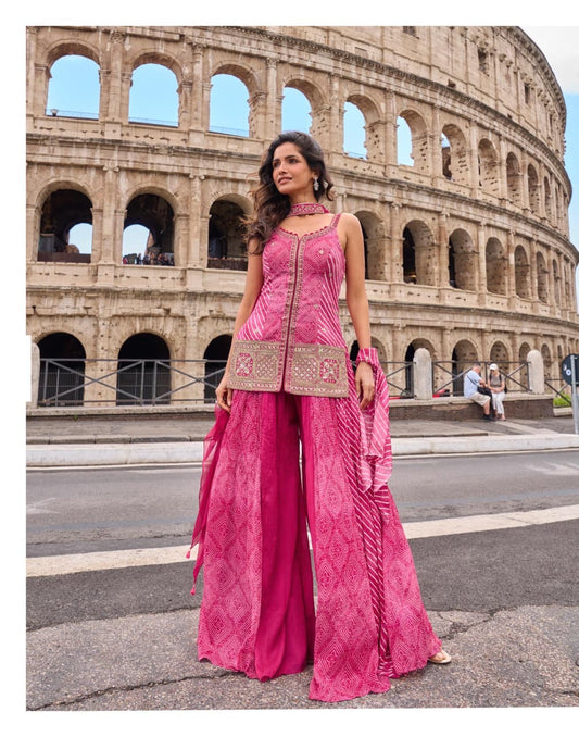 Global Ethnic Charm Sharara Set