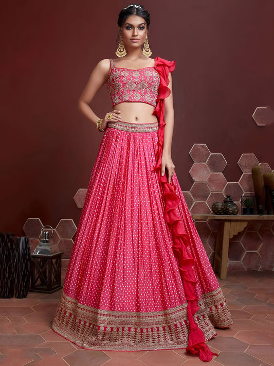 Designer Embroidery & Mirror Work Lehenga Choli | 10 Colours