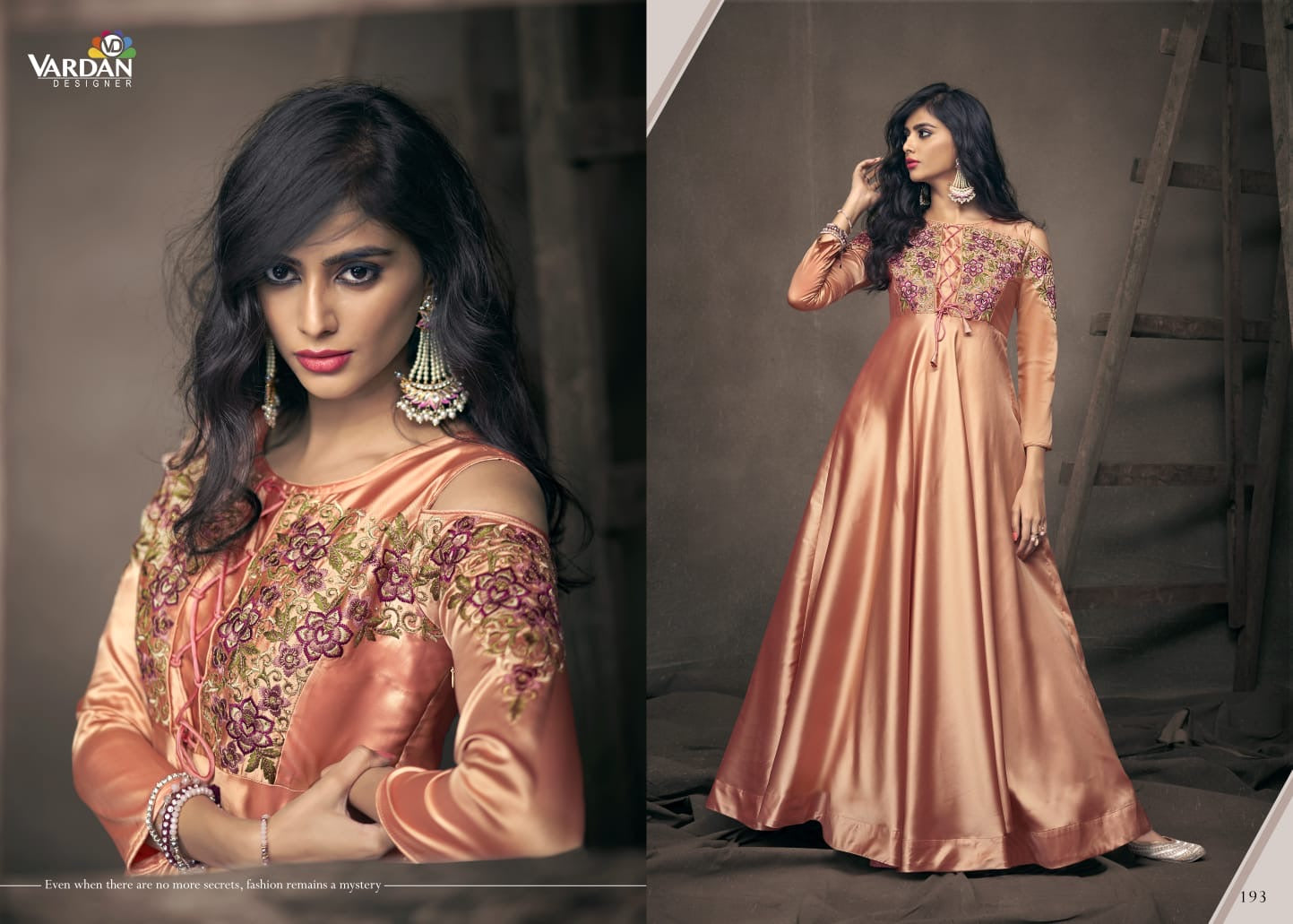Triva Silk Gown With Heavy Embroidery