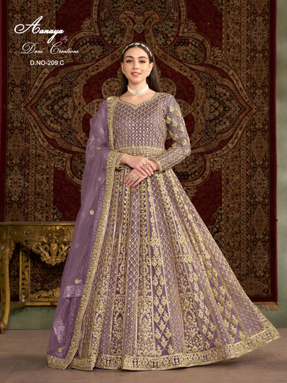 Regal Elegance Anarkali Gown with Dupatta