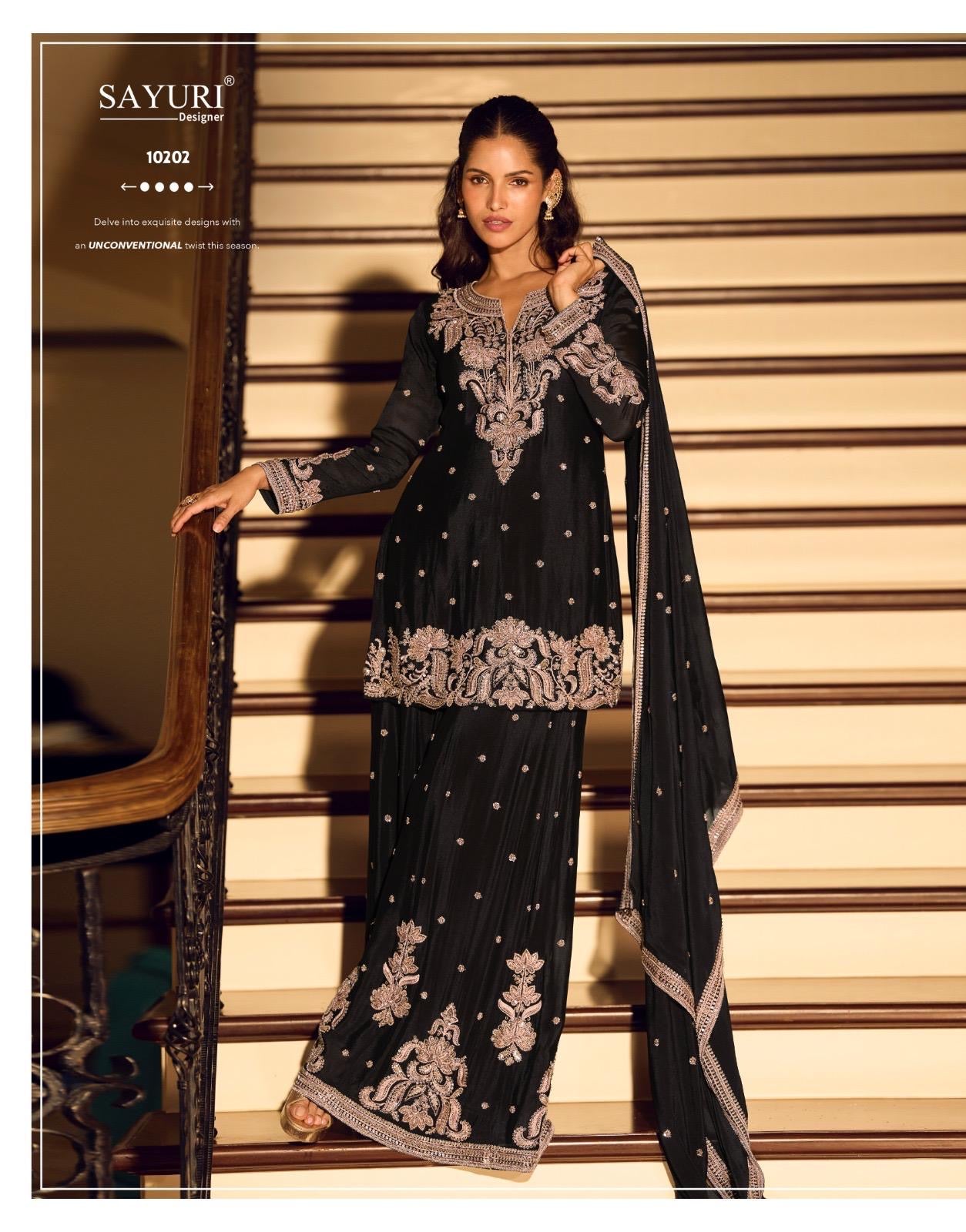 Heavy Look CHINON SILK BEADS EMBROIDERED SHARARA AND EMBROIDERED DUPATTA