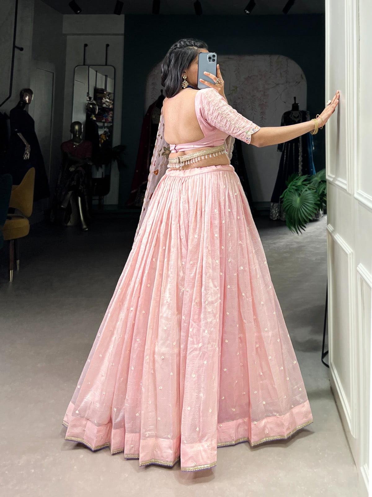 Like a rose in full bloom glowing in pink Lehenga Choli