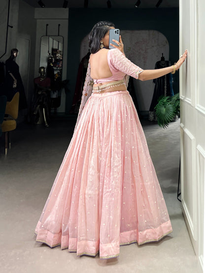 Like a rose in full bloom glowing in pink Lehenga Choli