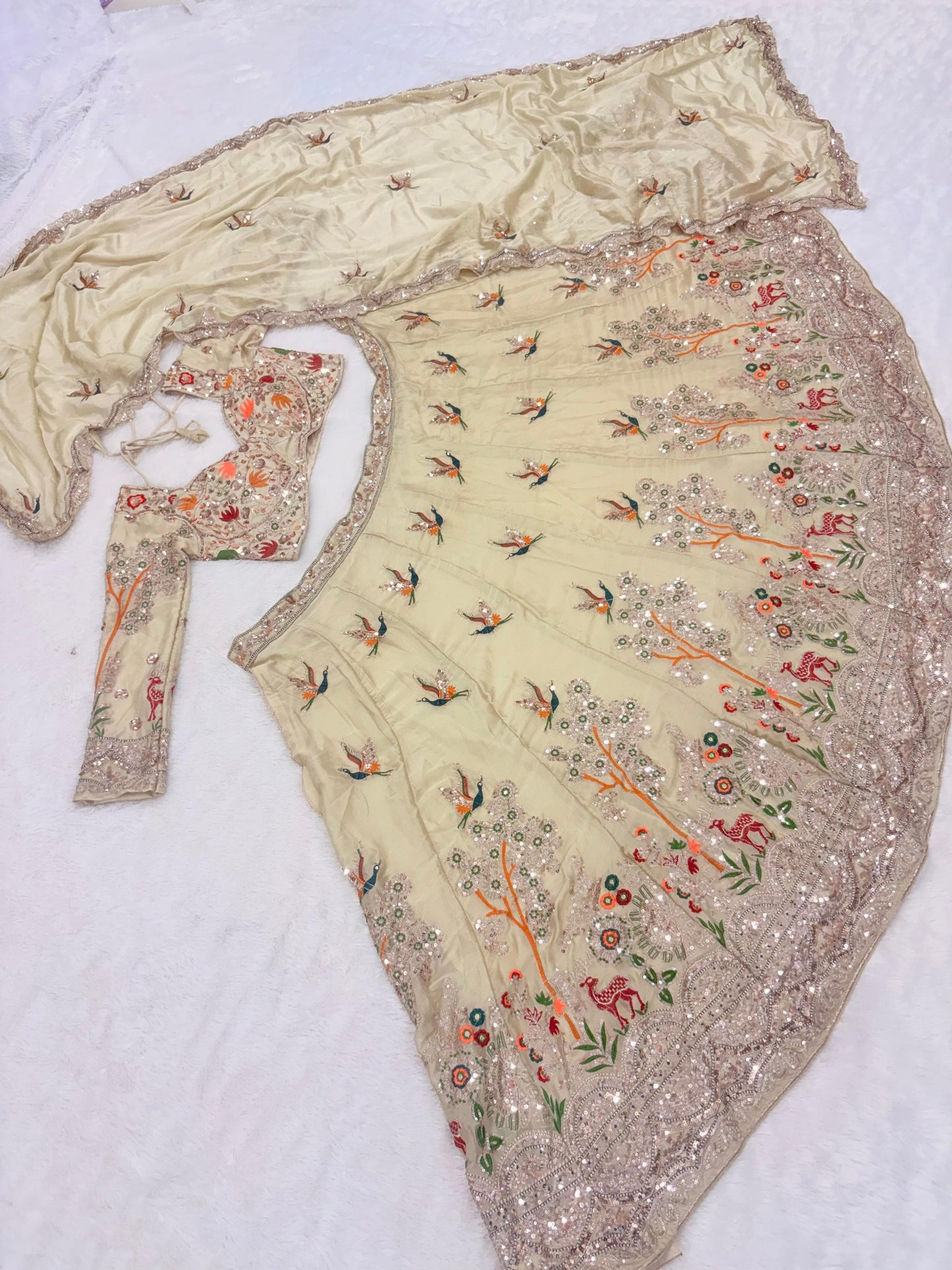 Premium Rangoli Silk Lehenga Choli with Embroidery & Dupatta