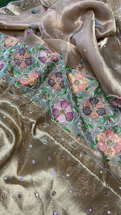 Beautiful soft tissue silk saree