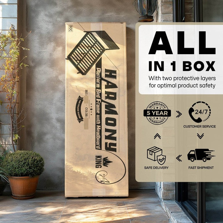 Harmony Platform Bed Frame with Headboard