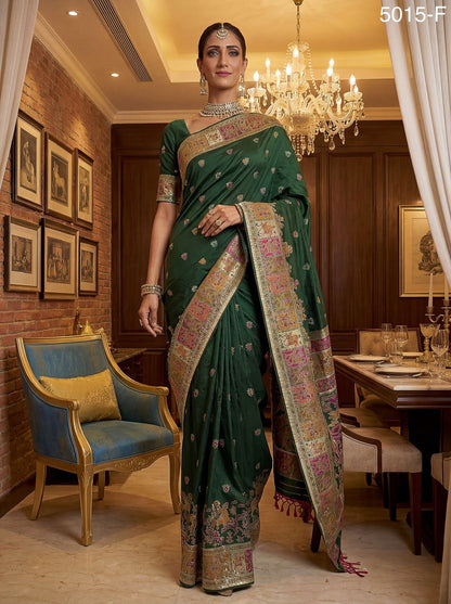 Inspired by traditional artistry made from High Grade Pashmina Silk Saree
