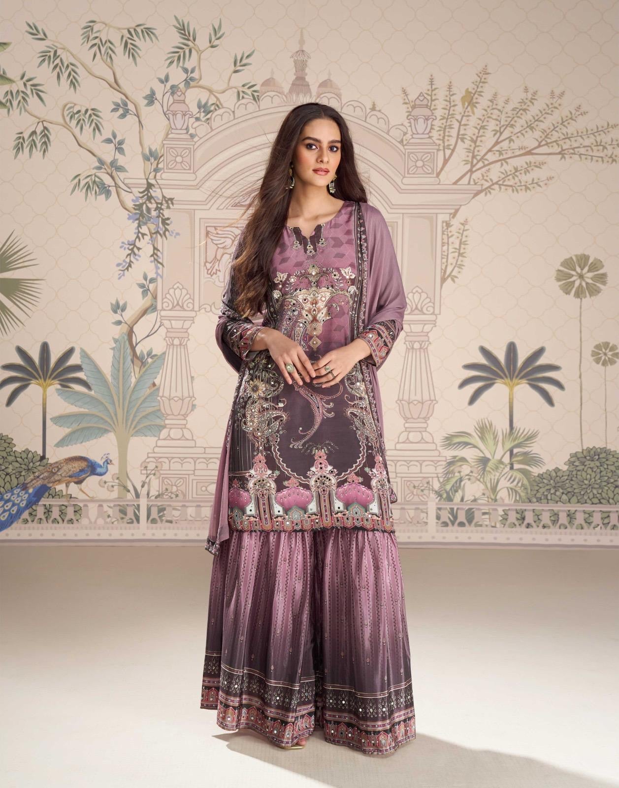 Festive Floral Gharara Set