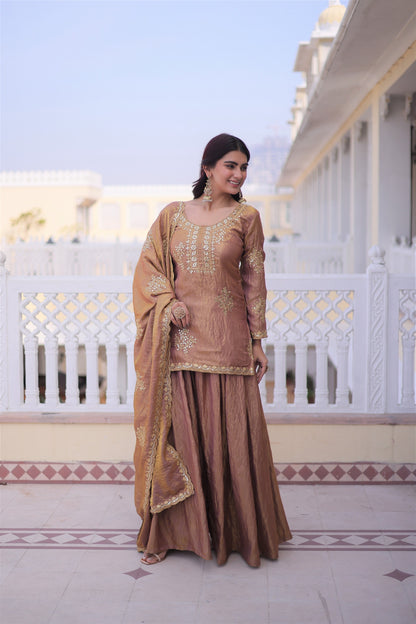 Traditional Elegant Multi Tonal Sharara Set