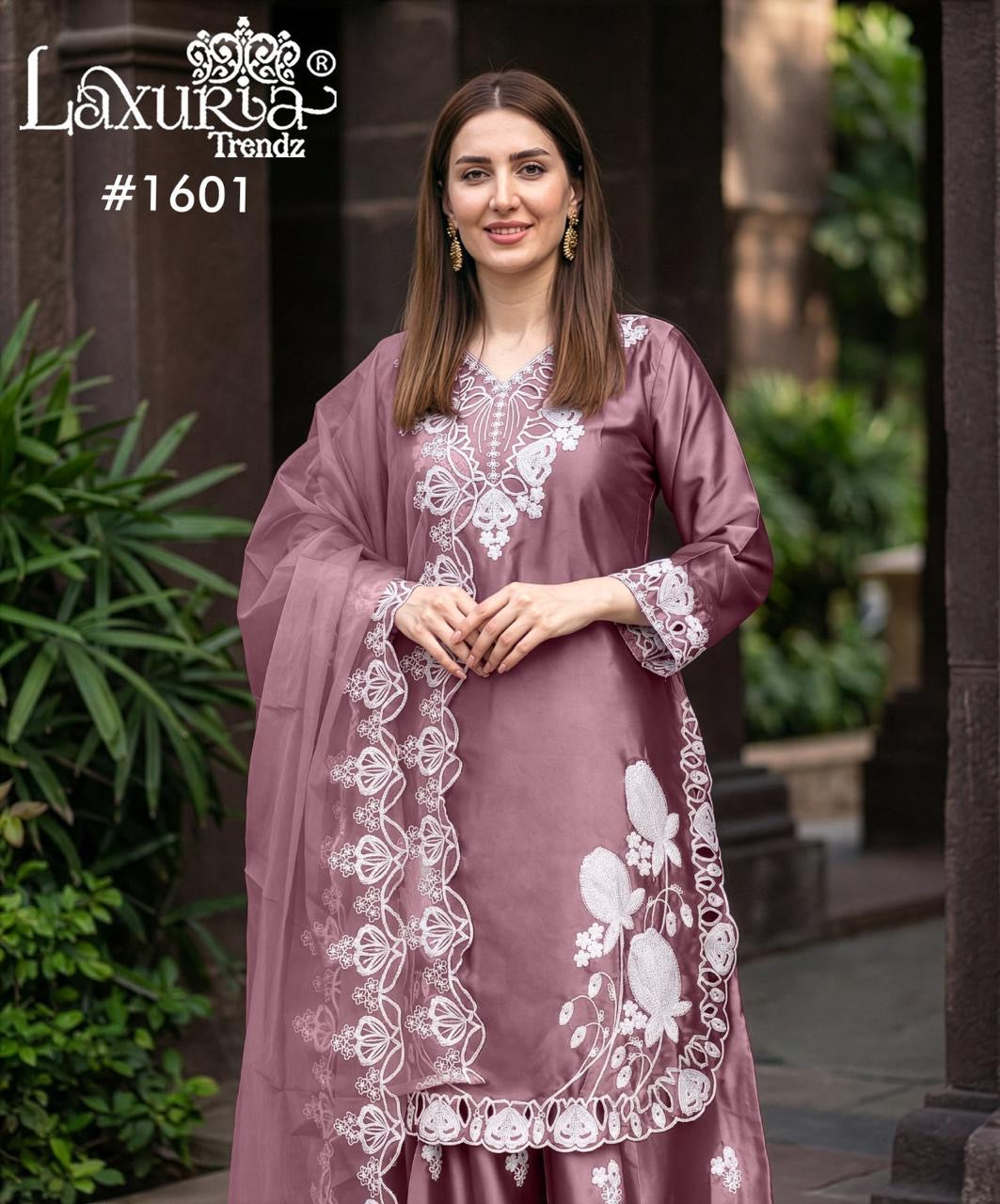 Silken Grace & Floral Artistry Farshi Salwar Suit