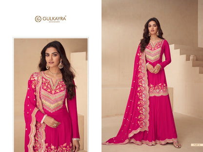 Embroidered Plazo Kurta Set with Floral Motif Border