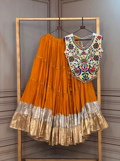 Multicolor Navratri special  Embroidered Choli & Metallic Border Chaniya Choli