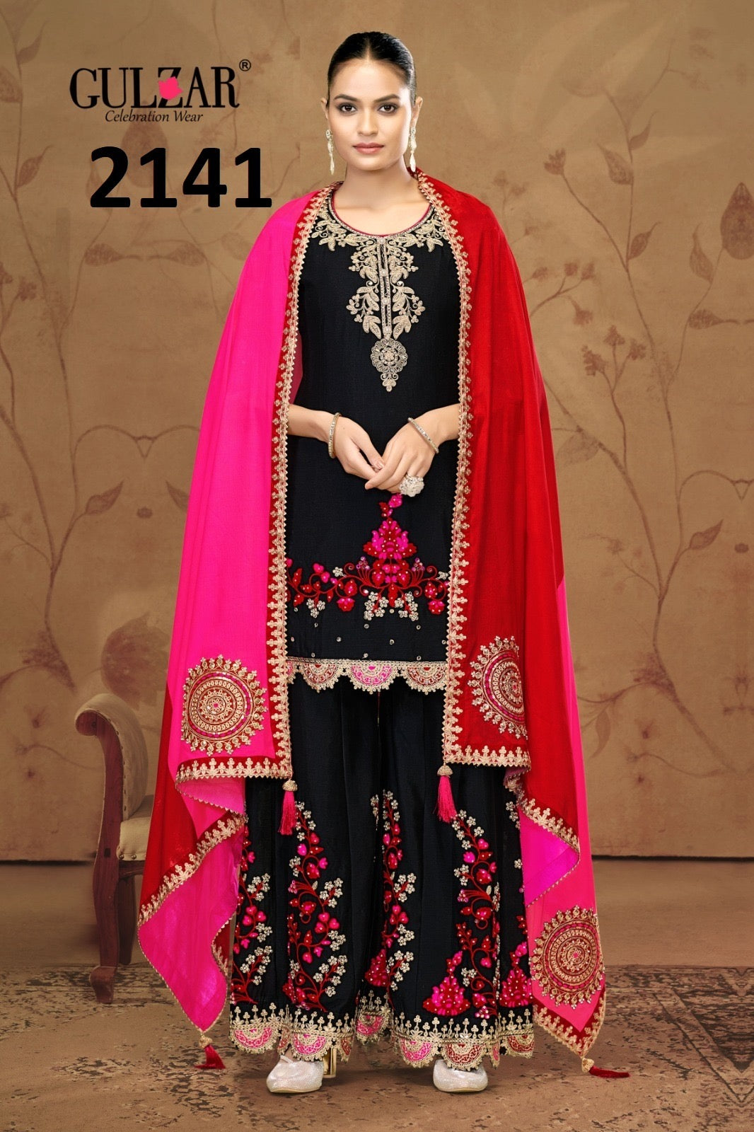 Celebration wear embroidered sharara set