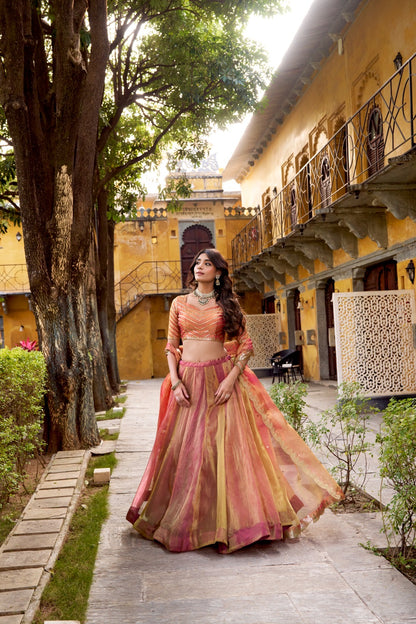 Golden Elegance Lehenga Choli