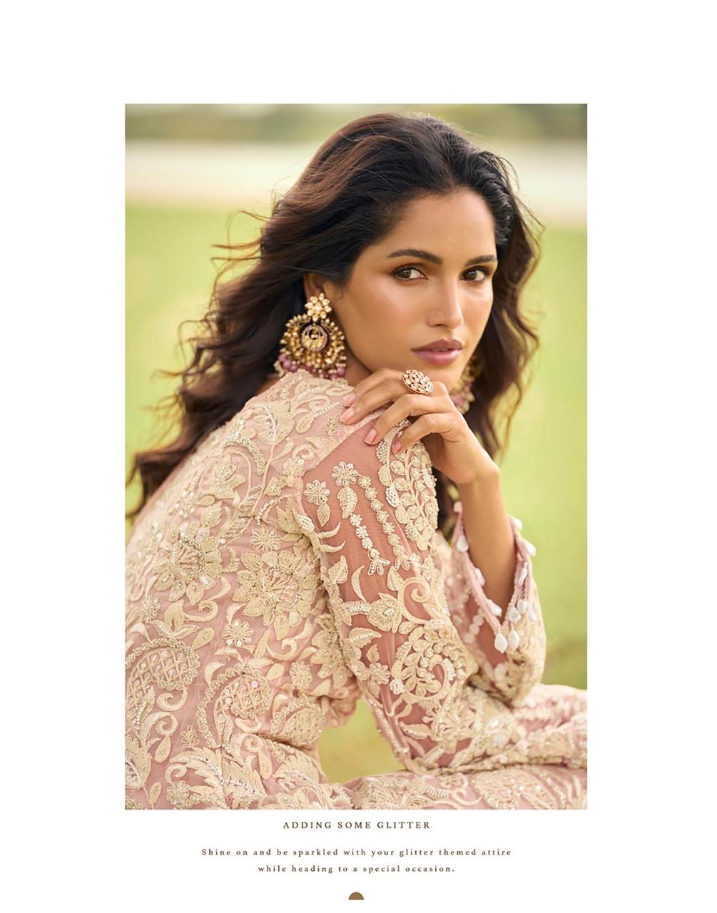 Gorgeous Premium Net Beads Embroidered Festive Plazzo Set