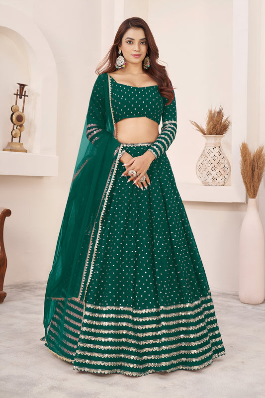 Elegant Teal Green Lehenga Choli