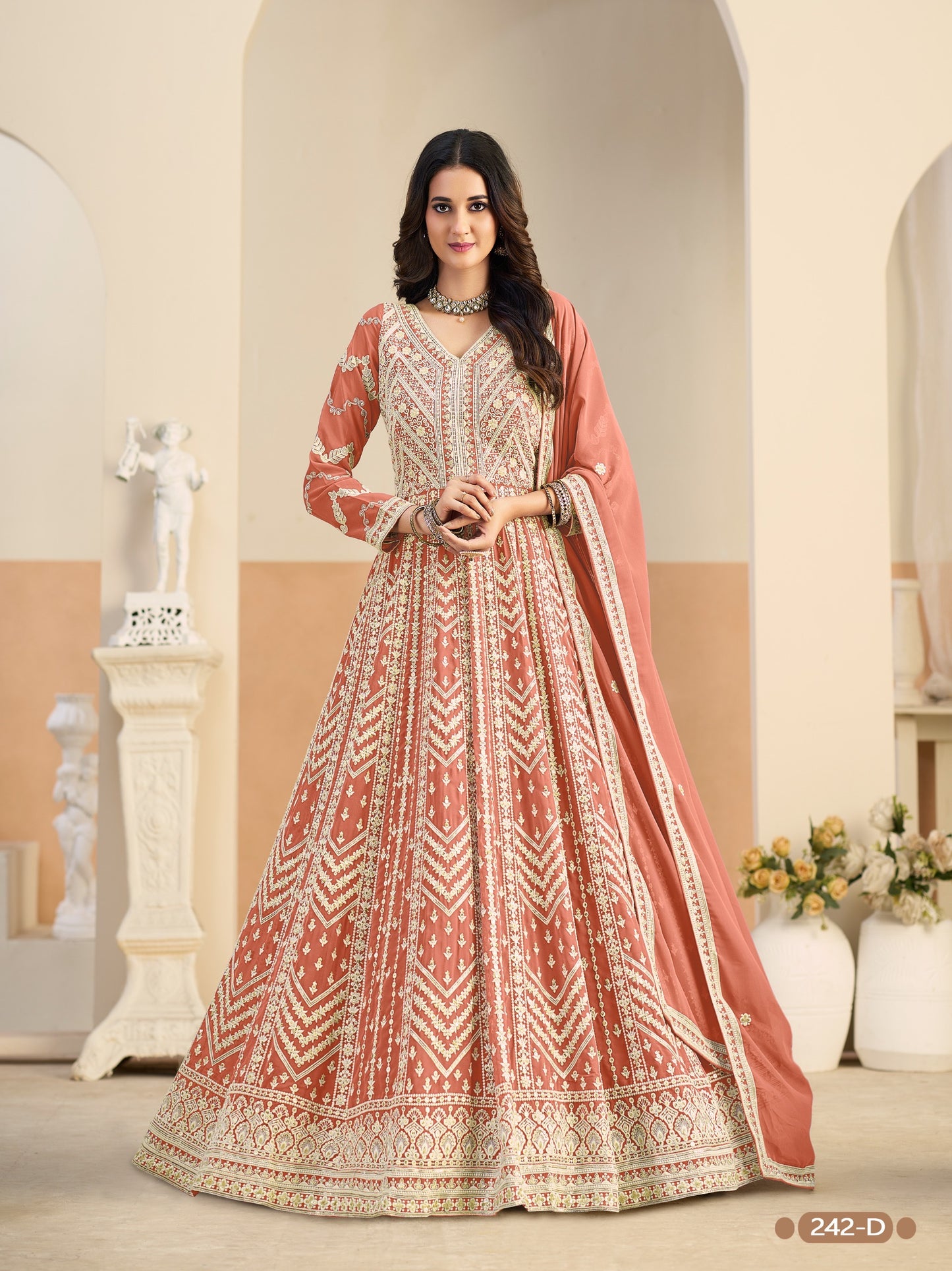 Ethereal Floor Length Embroidered Anarkali Gown