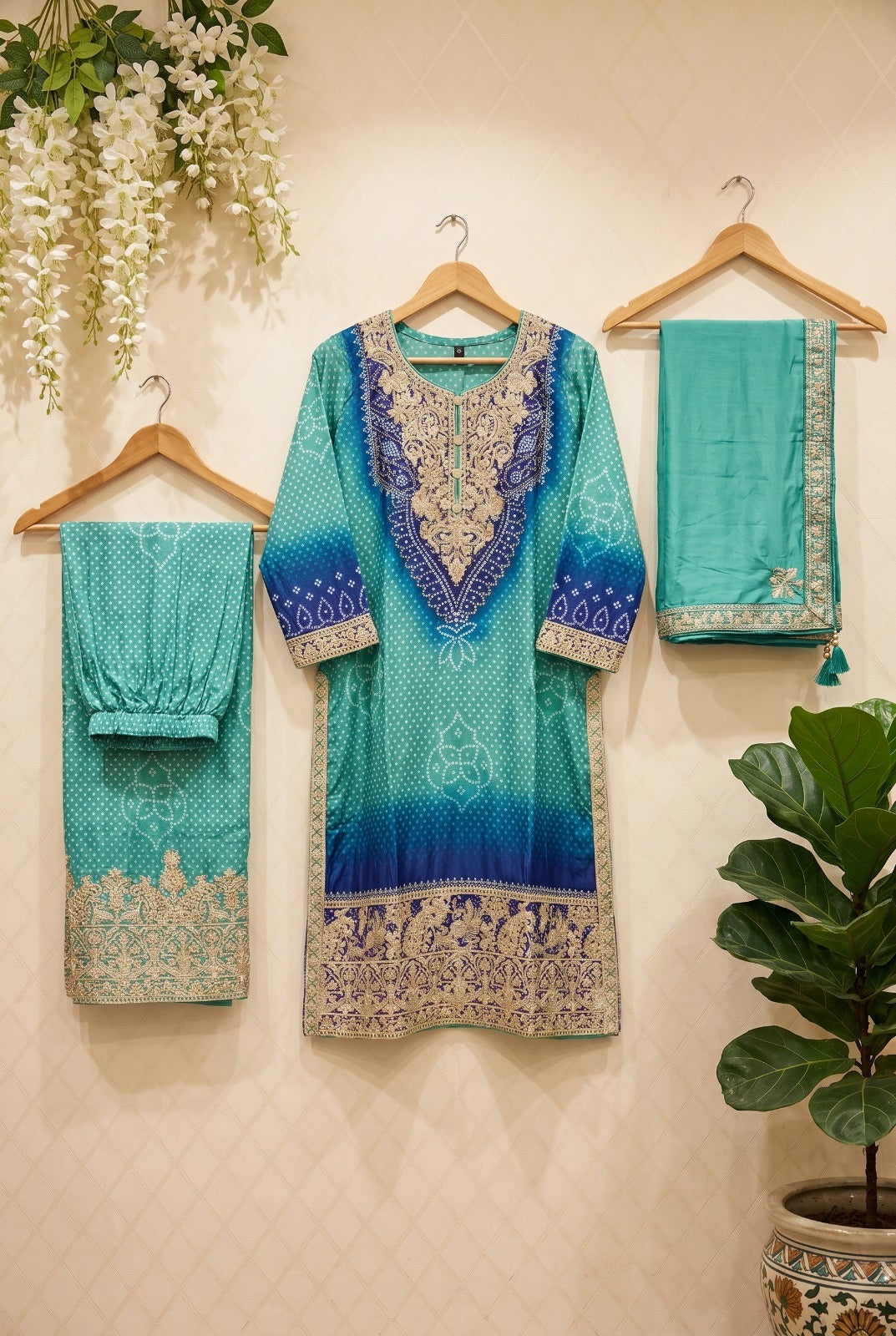 Mor-Bagh Luxury Bandhani Print Festive Suit
