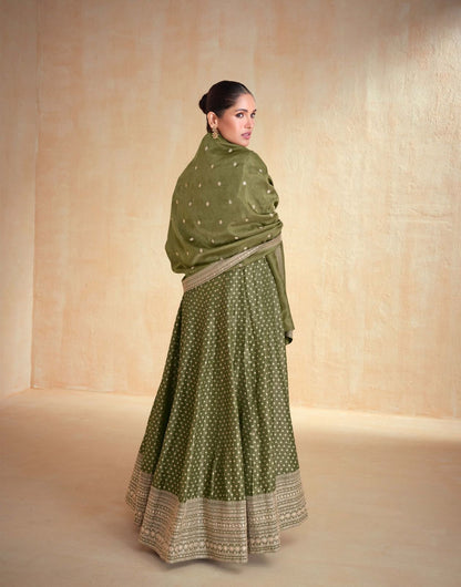 Aashirwad Pure Organza Jacquard Silk Banarasi Anarkali Suit with Dupatta