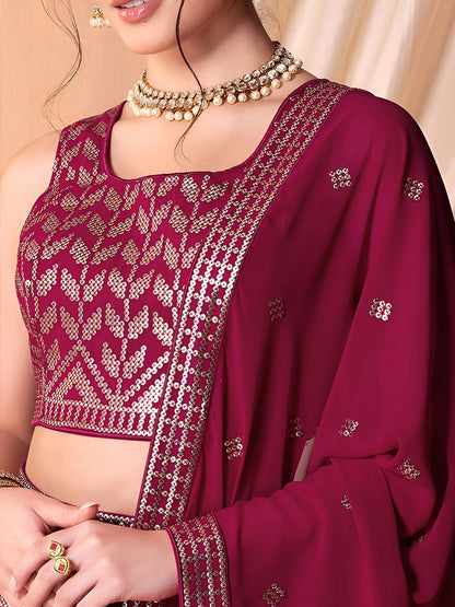Ruby Geometric Glam Lehenga