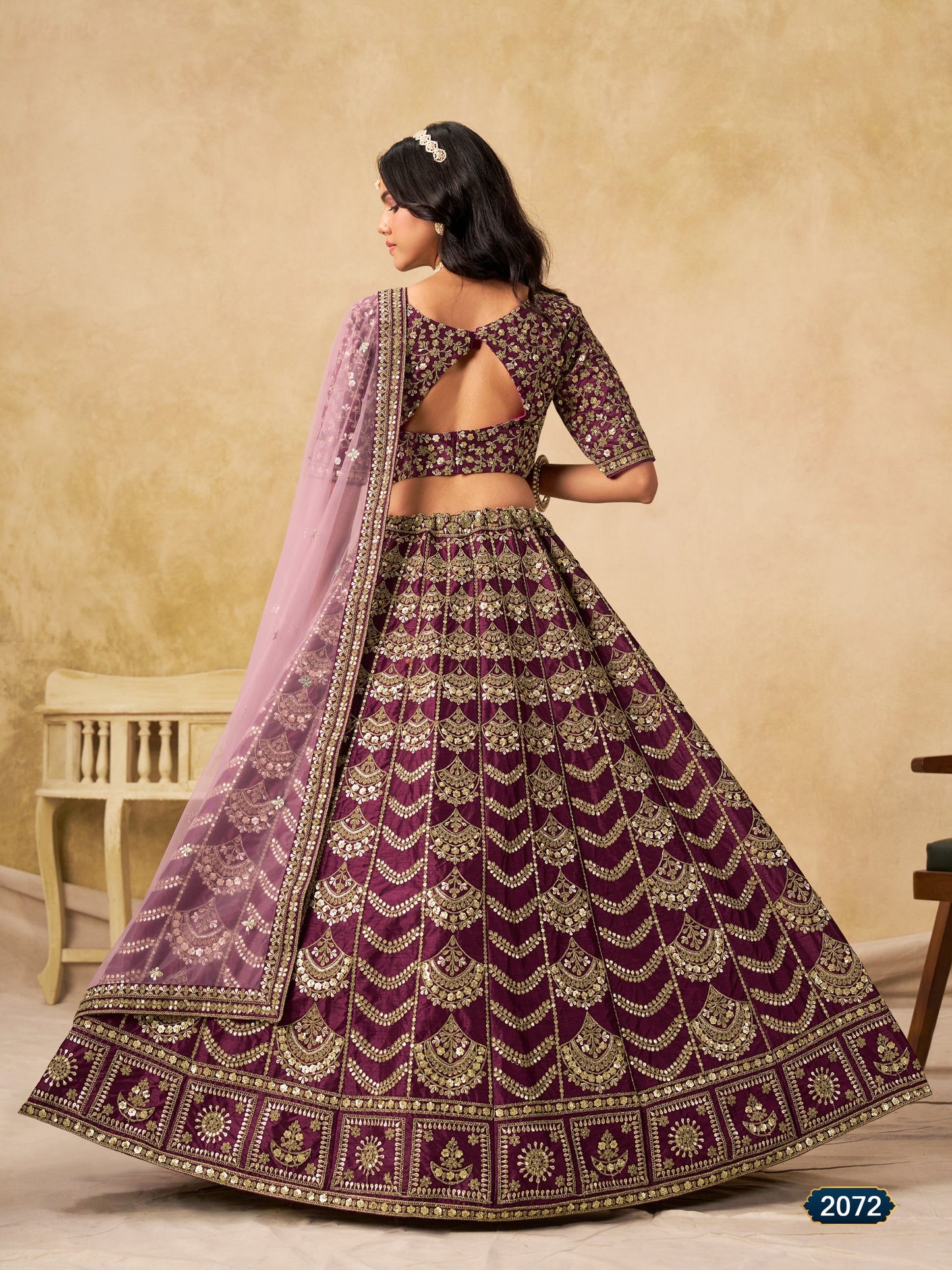 Festive wear Lehenga Set with Intricate Golden Zari and Sequin Embellishments