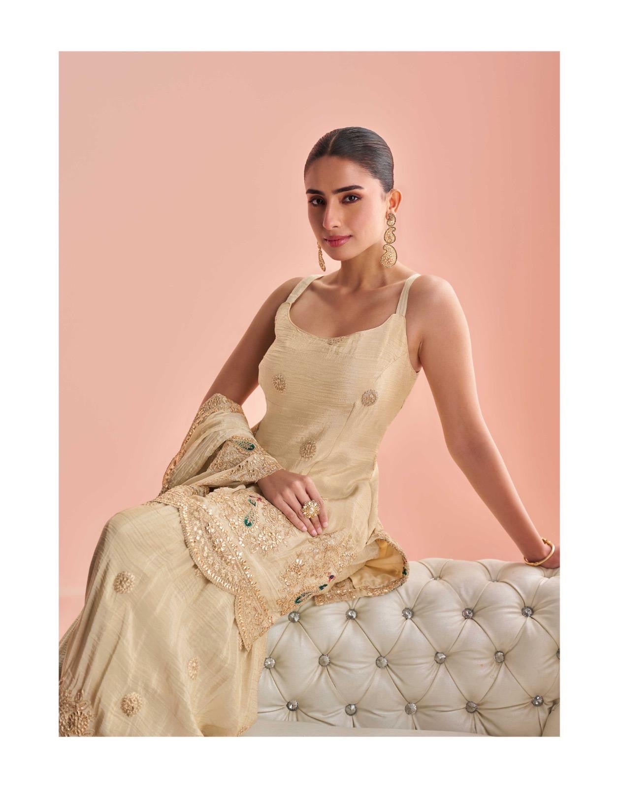 Dramatic flowing volume with intricate designs