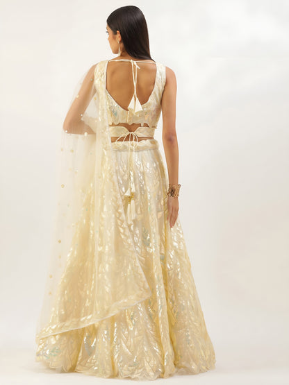 Yellow Elegance Sequins Lehenga Set