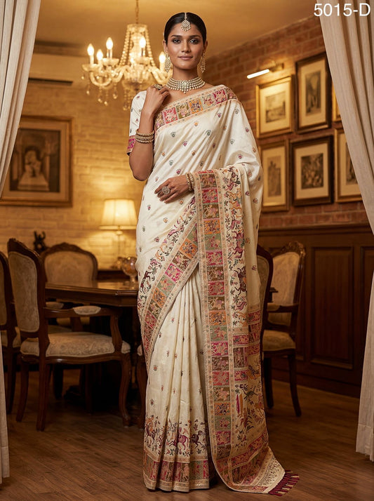 Inspired by traditional artistry made from High Grade Pashmina Silk Saree