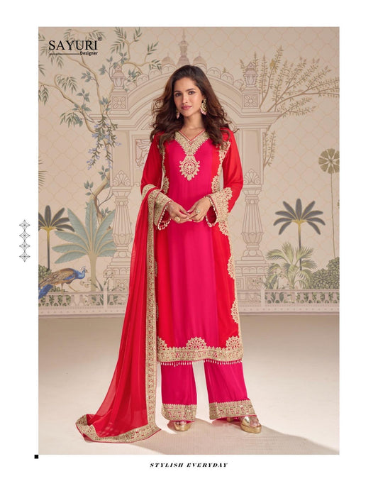 Sayuri Designer Dual-Tone Palazzo Set with Antique Gold Work
