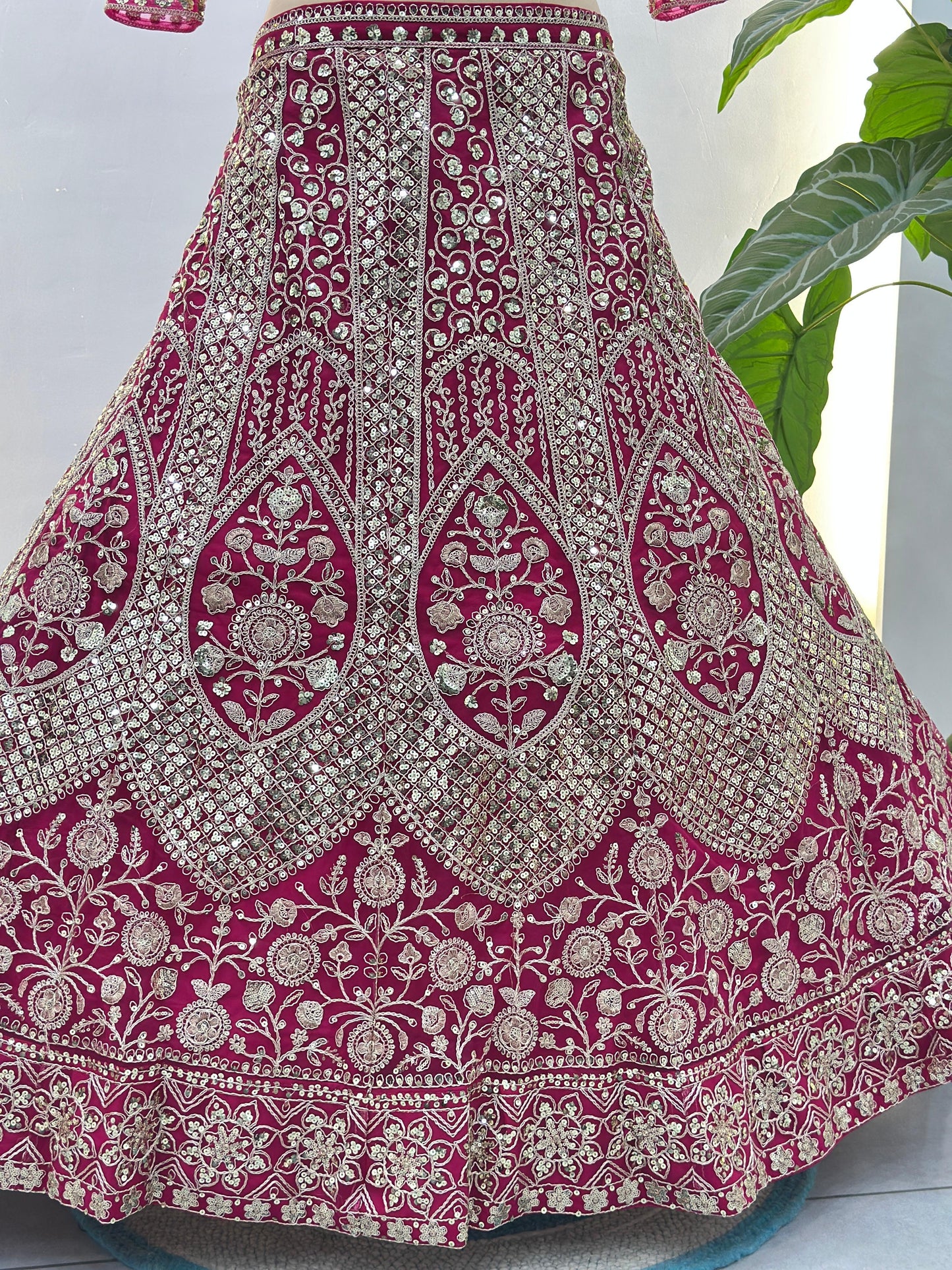 Sequin Embellished Butterfly Net Lehenga Choli with Dupatta