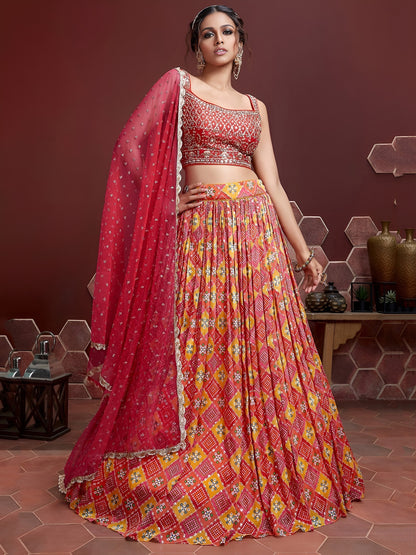 Designer Embroidery & Mirror Work Lehenga Choli | 10 Colours