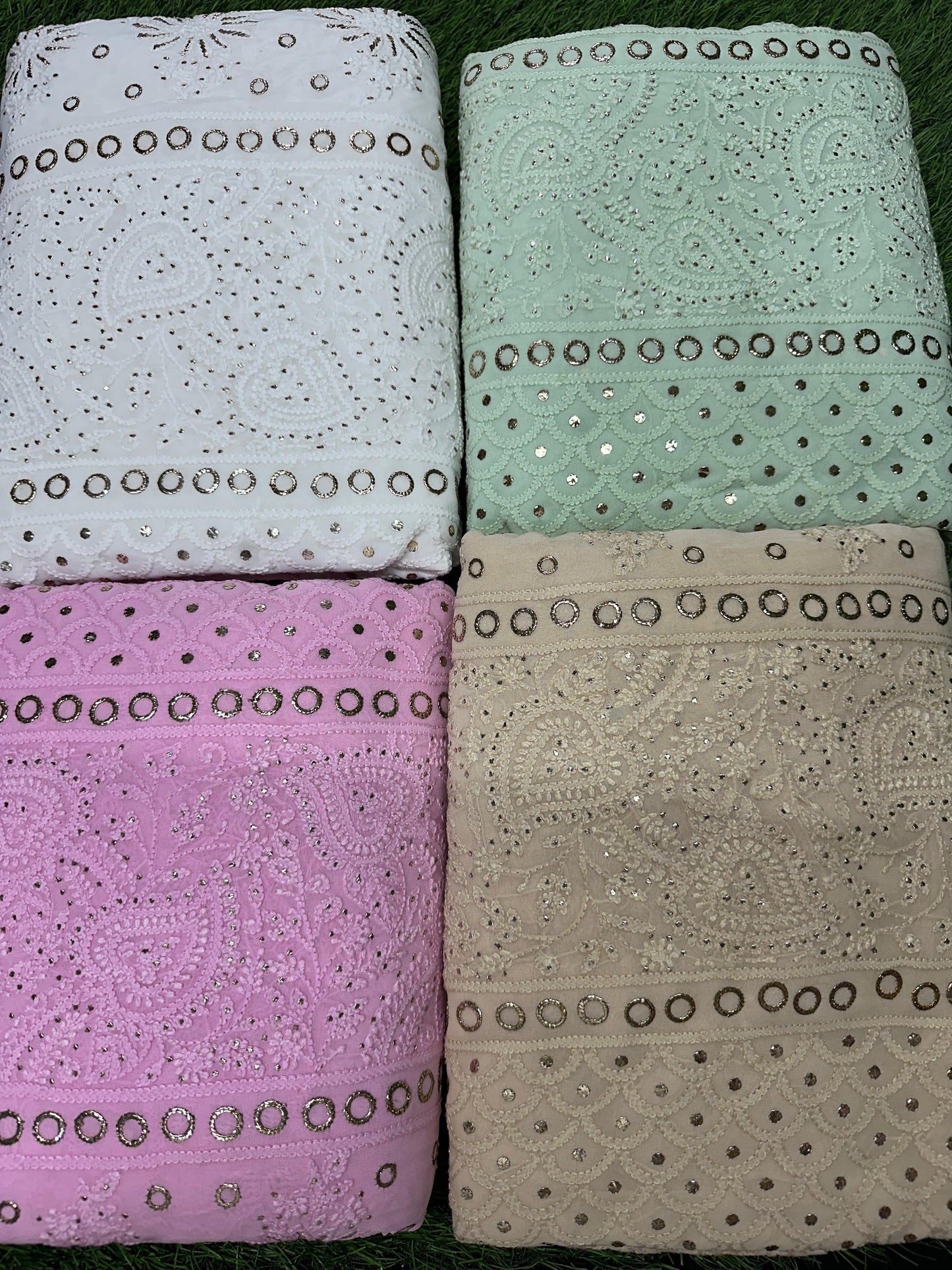 Georgette Chikankari Saree with Mukaish Work