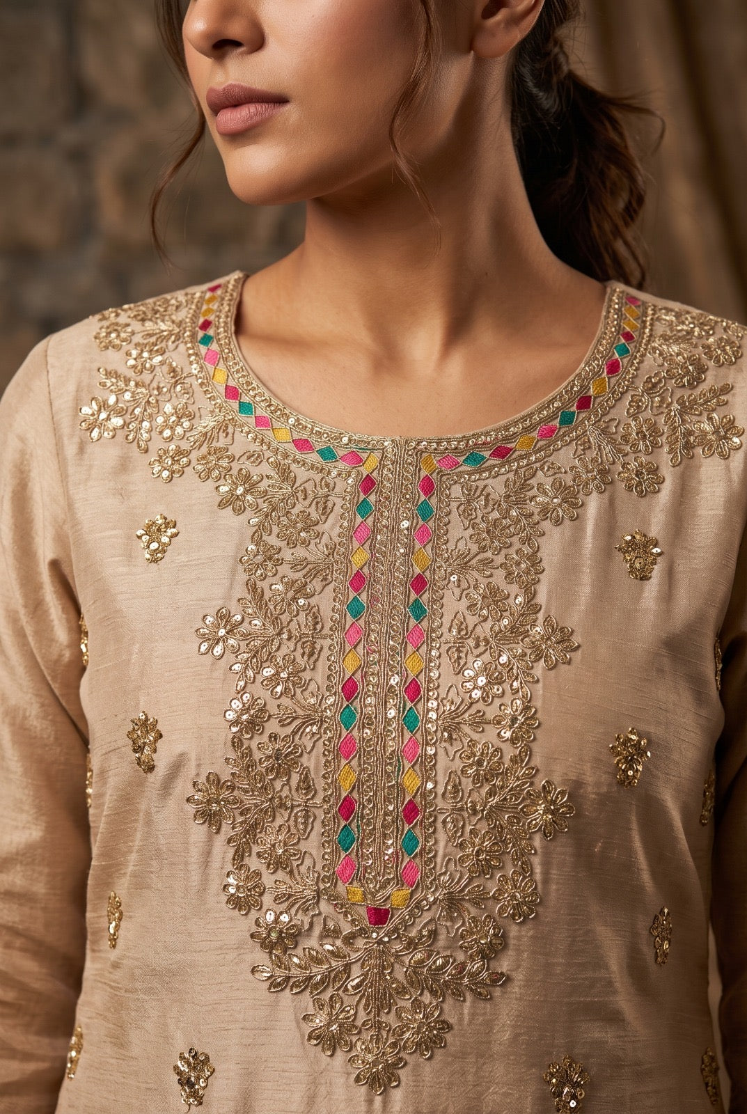 Pure Elegance Embroidered Kurta and Sharara Set with Dupatta