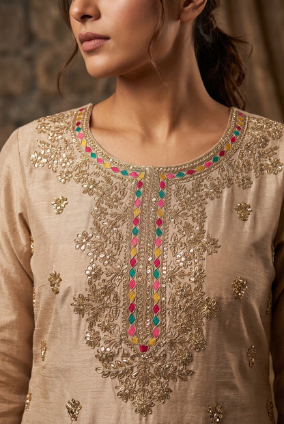 Pure Elegance Embroidered Kurta and Sharara Set with Dupatta