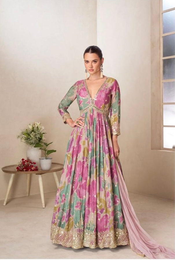 Symphony of florals Gown Set