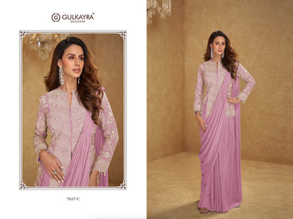 Indo western fusion heavily embellished saree