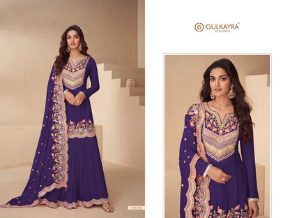 Embroidered Plazo Kurta Set with Floral Motif Border
