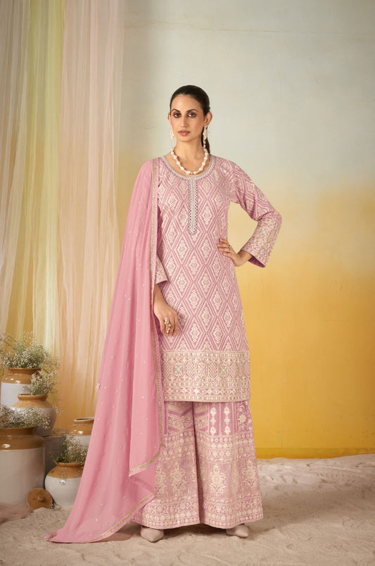 Geometric Embroidered Plazo Set