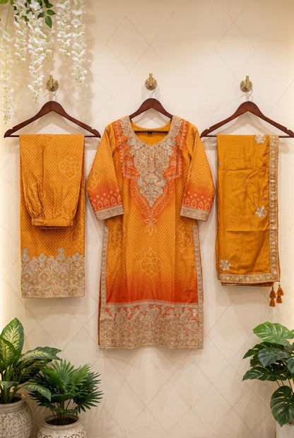 Mor-Bagh Luxury Bandhani Print Festive Suit