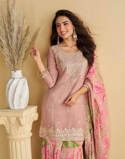 Delicate Elegance Chinon Silk Plazo Set