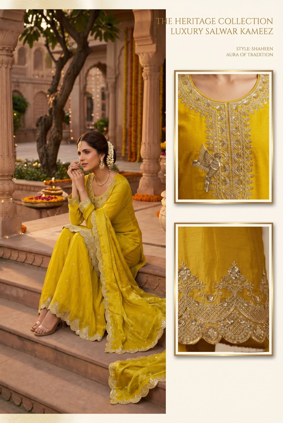 Festive Tora Silk Plazo Set with Embroidery work