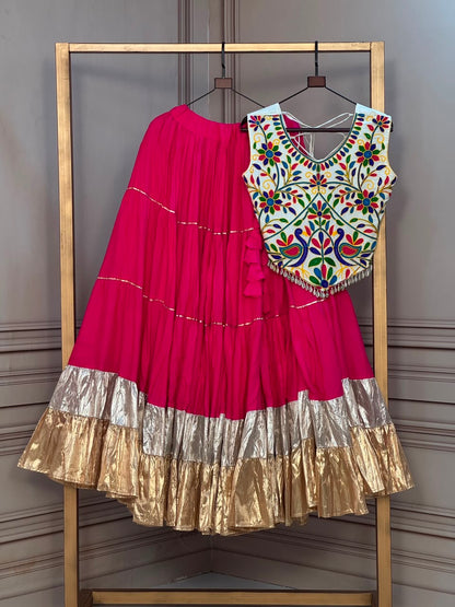 Multicolor Navratri special  Embroidered Choli & Metallic Border Chaniya Choli