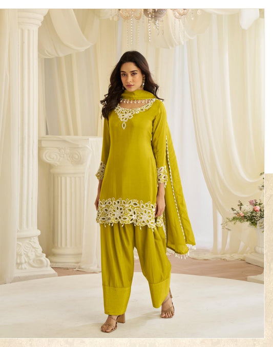 Premium Beads Embroidered Ethnic Suit Set – Farsi Plazo & Dhoti | Rasvika