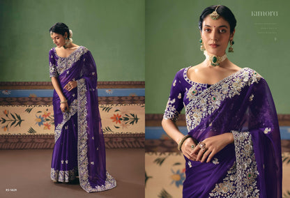 Designer Embroidered Fancy Saree with Sequins, Stone & Pearl Work