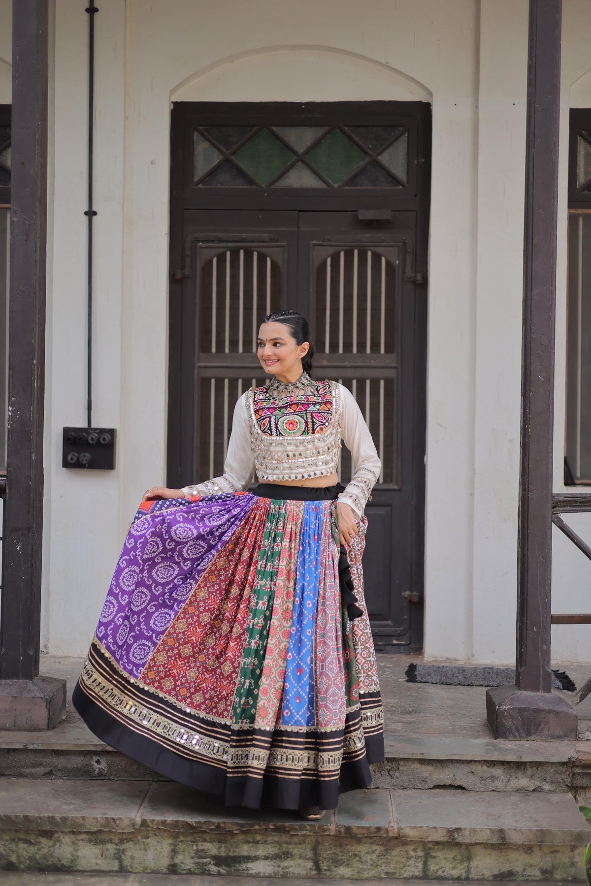 Multi-Color Patchwork Chaniya Choli with Gotta Patti & Bandhani Prints
