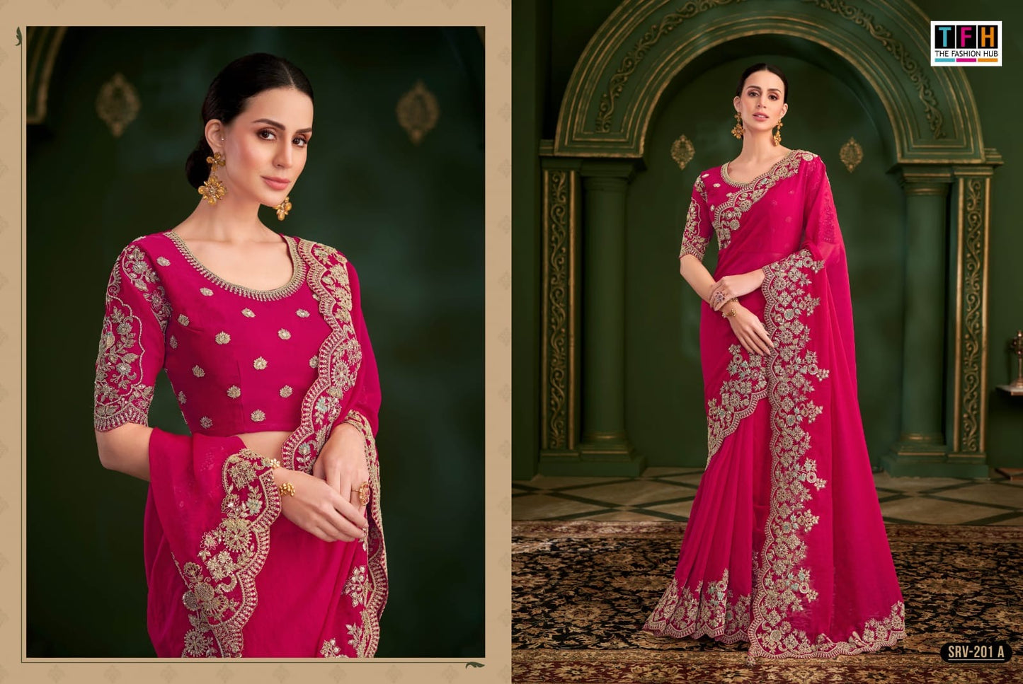 Premium Shimmer Tissue Metallic Silk Blend Saree