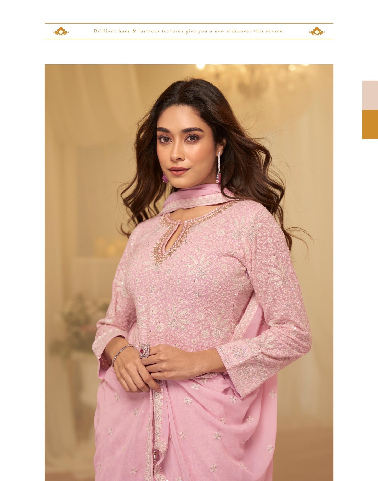 Delicate CHIKANKARI EMBROIDERED TOP WITH EMBROIDERED SHARARA AND DUPATTA